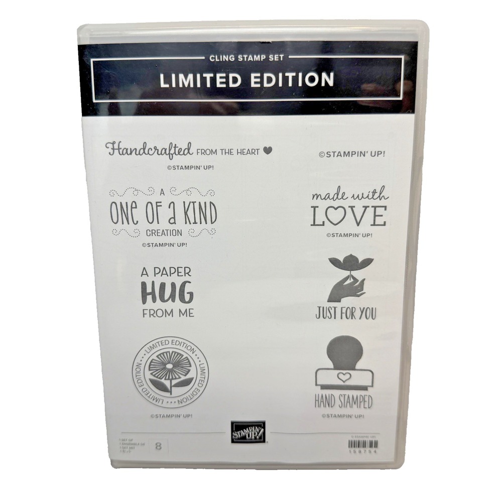 Stampin' Up!  Limited Edition Cling Stamp Set 158754 Phrases Made with Love NEW